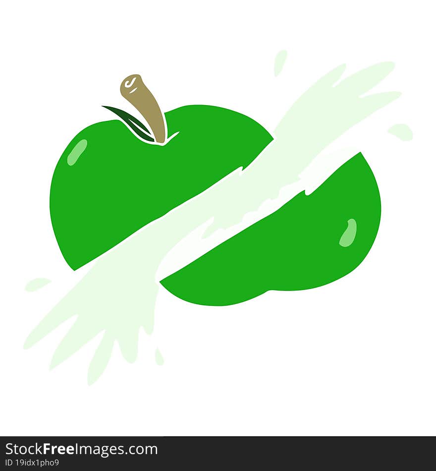 flat color style cartoon sliced apple