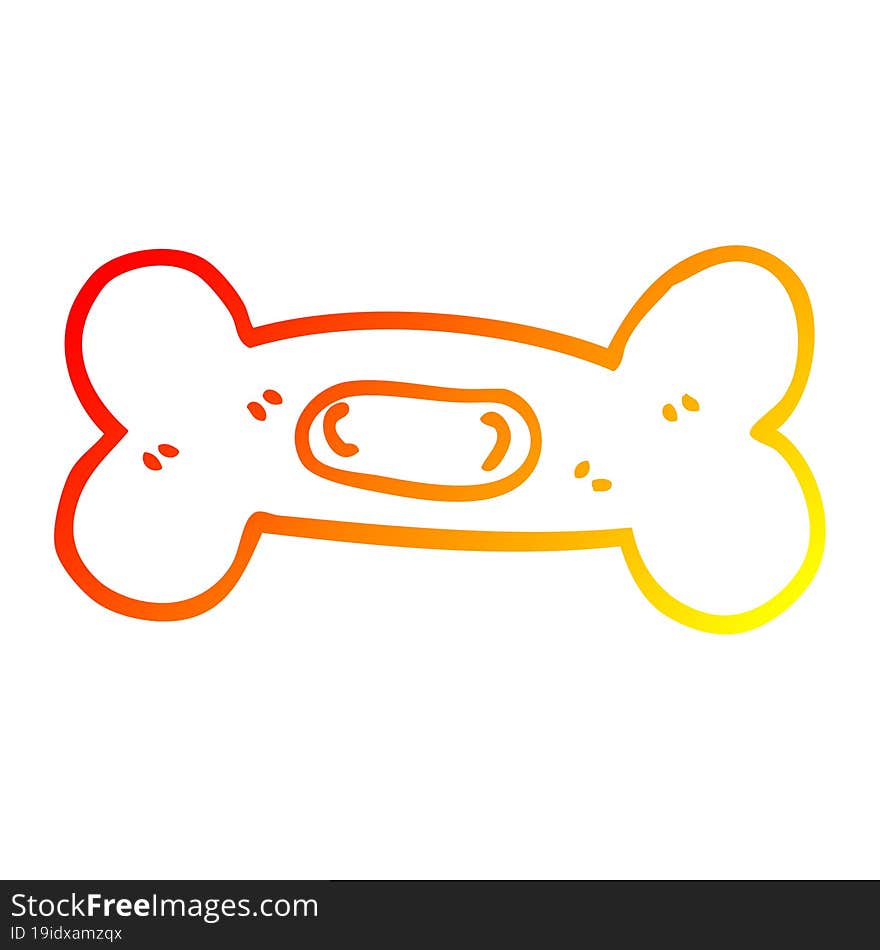 warm gradient line drawing cartoon pet bone