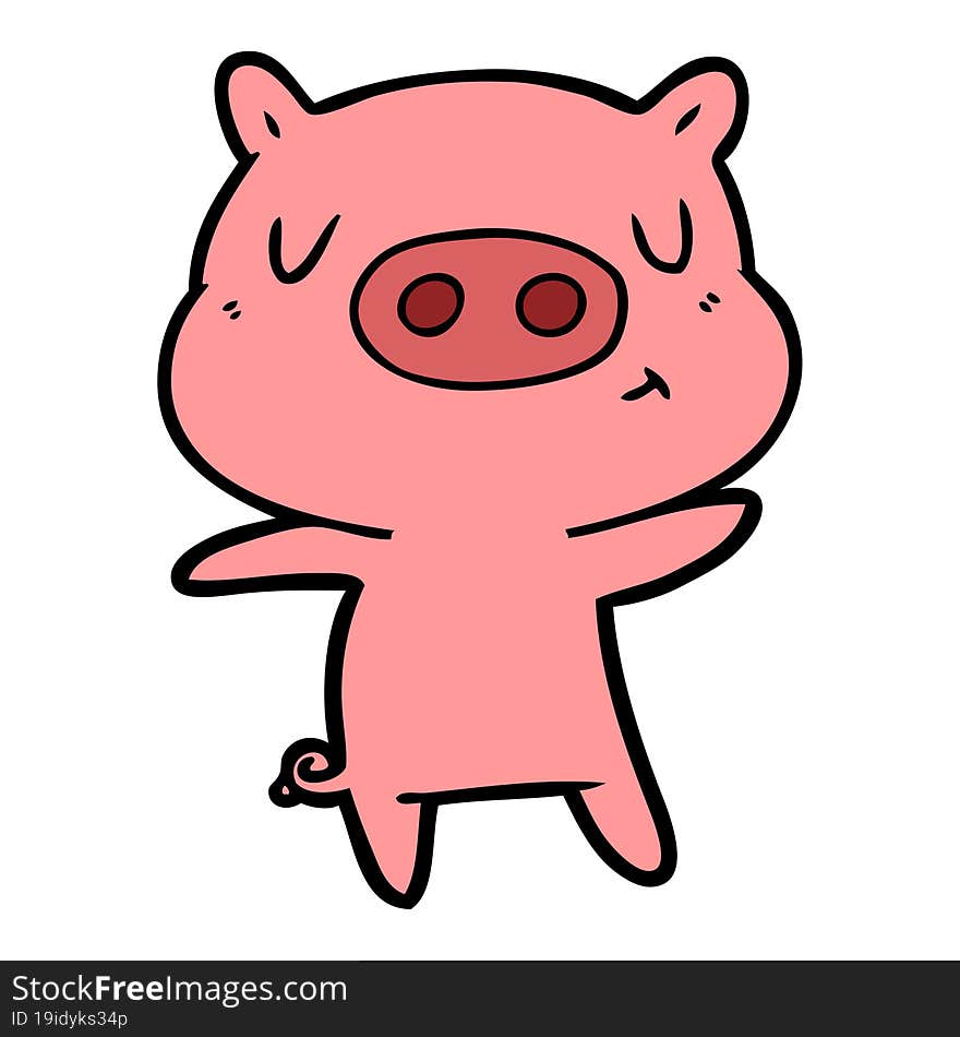 cartoon content pig. cartoon content pig