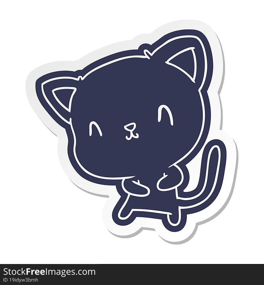 cartoon sticker of cute kawaii cat