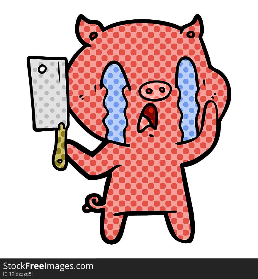 crying pig cartoon. crying pig cartoon