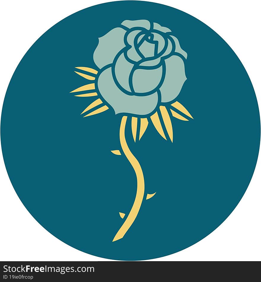 iconic tattoo style image of a rose. iconic tattoo style image of a rose