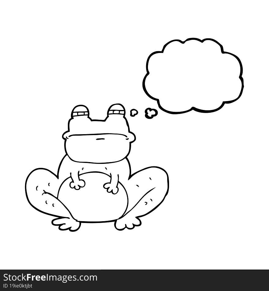 Thought Bubble Cartoon Frog