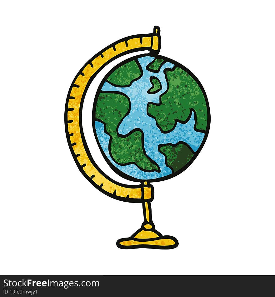 cartoon doodle globe