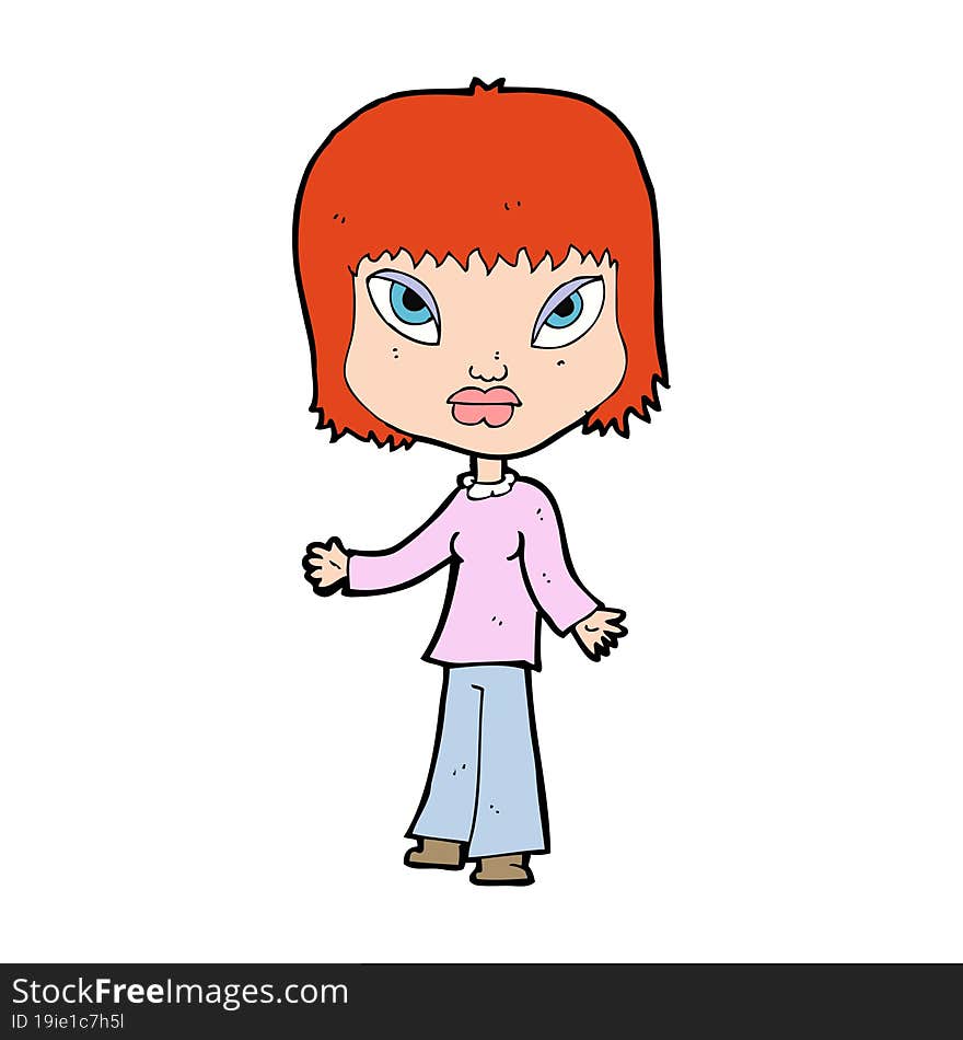 Cartoon Woman With Open Arms