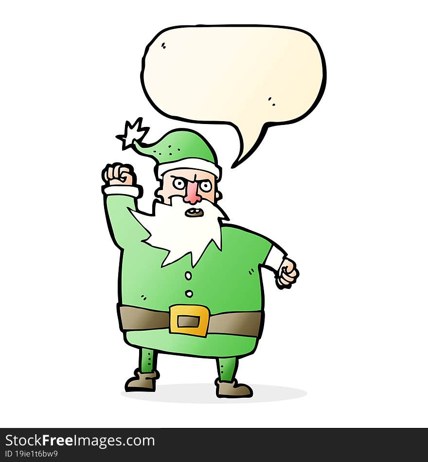 cartoon santa claus with speech bubble