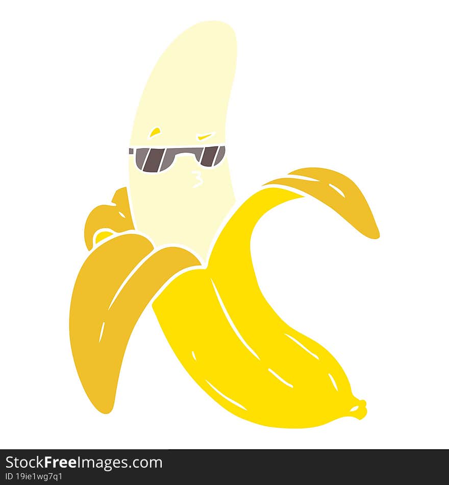 flat color style cartoon banana