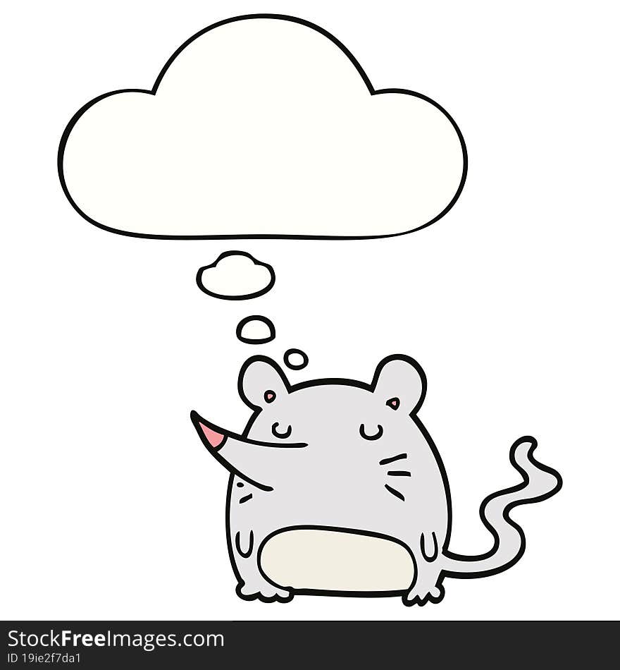 cartoon mouse with thought bubble. cartoon mouse with thought bubble