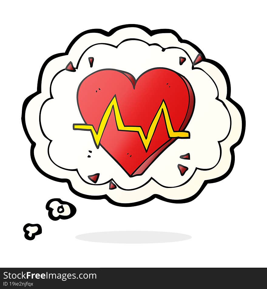 freehand drawn thought bubble cartoon heart rate