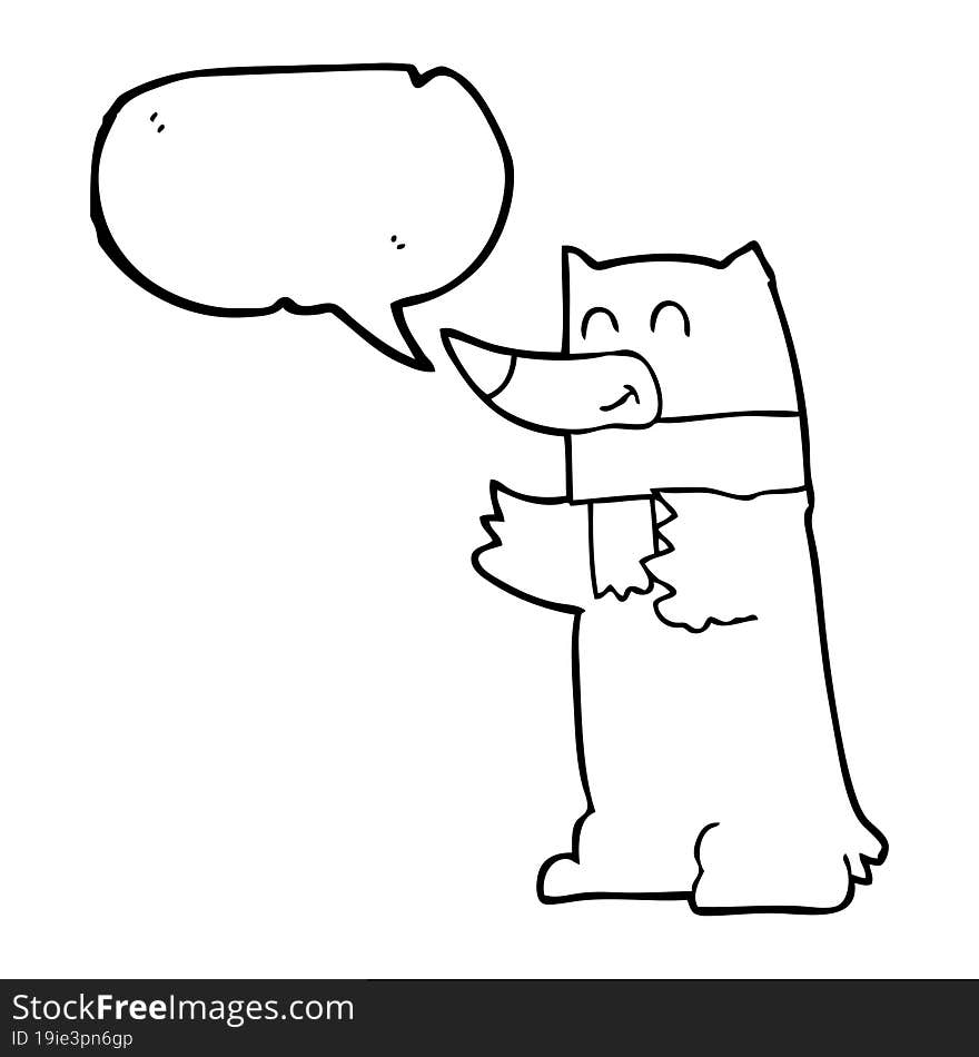 Speech Bubble Cartoon Bear