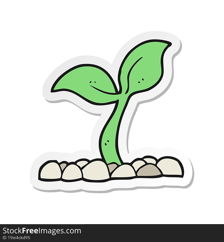 Sticker Of A Cartoon Seedling