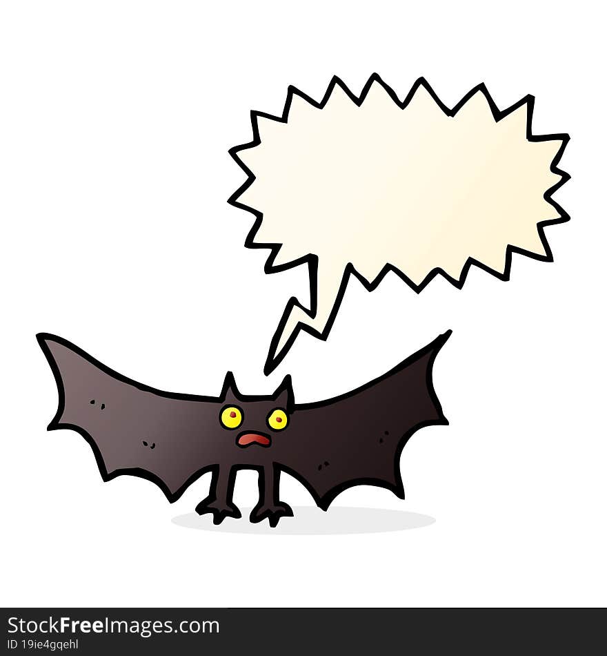 cartoon bat with speech bubble