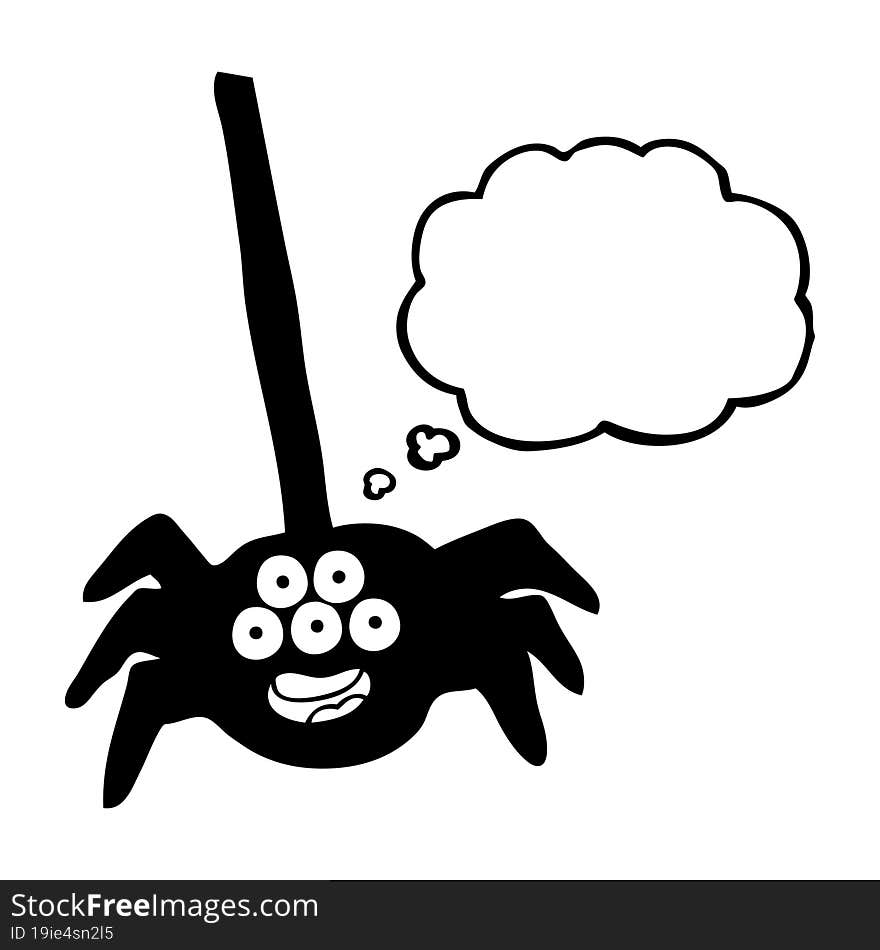 Thought Bubble Cartoon Halloween Spider