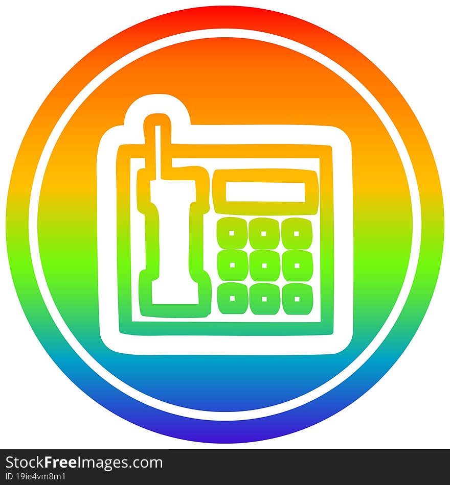 office telephone circular in rainbow spectrum