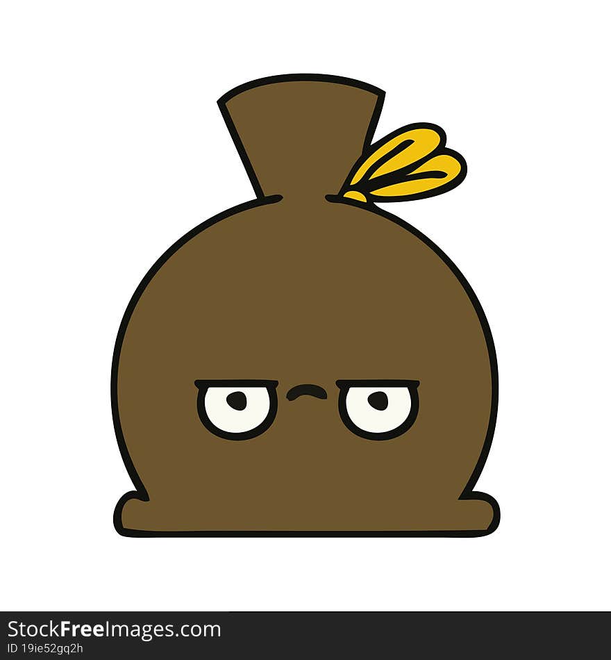 cute cartoon of a sack. cute cartoon of a sack