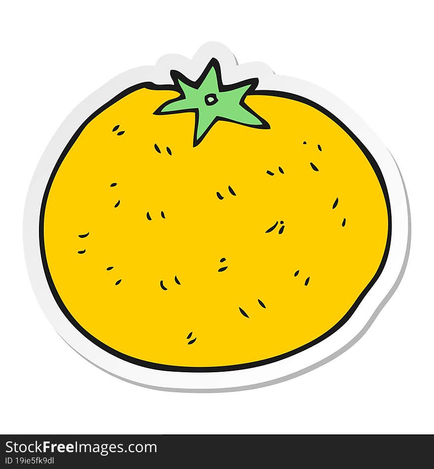 sticker of a cartoon orange