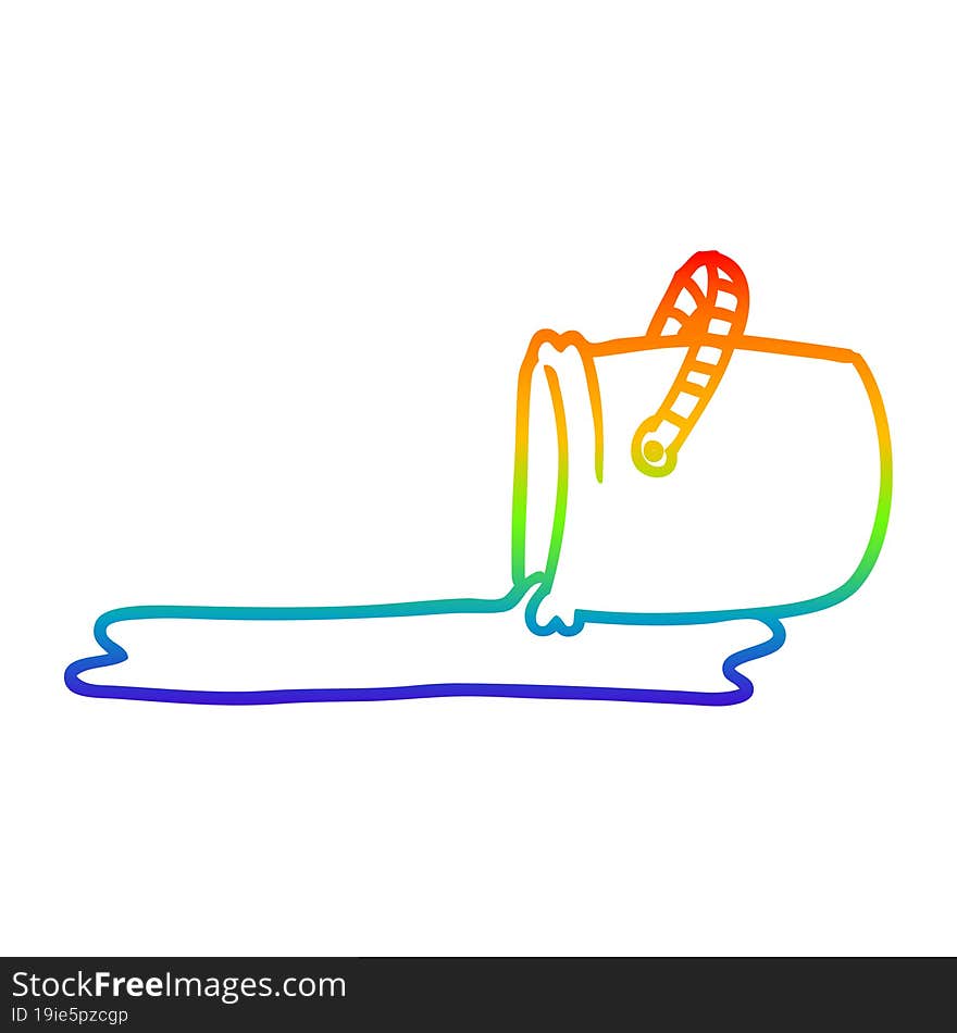 Rainbow Gradient Line Drawing Cartoon Bucket