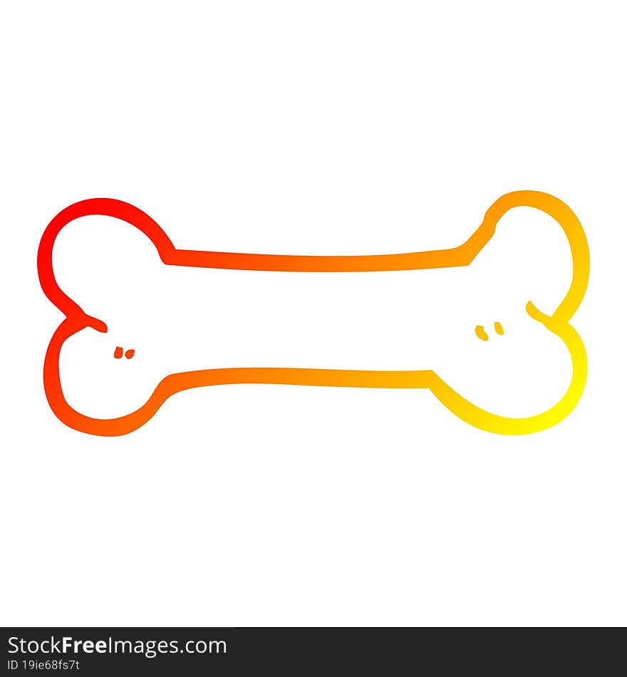 warm gradient line drawing cartoon bone