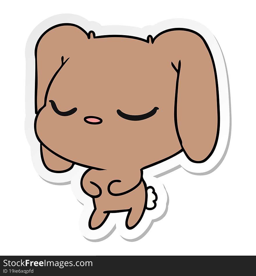 Sticker Cartoon Of Cute Kawaii Bunny