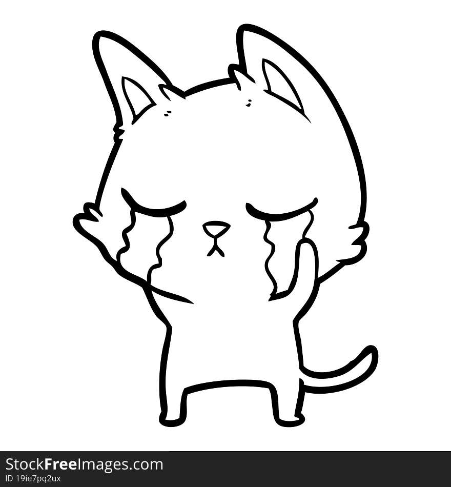 crying cartoon cat. crying cartoon cat