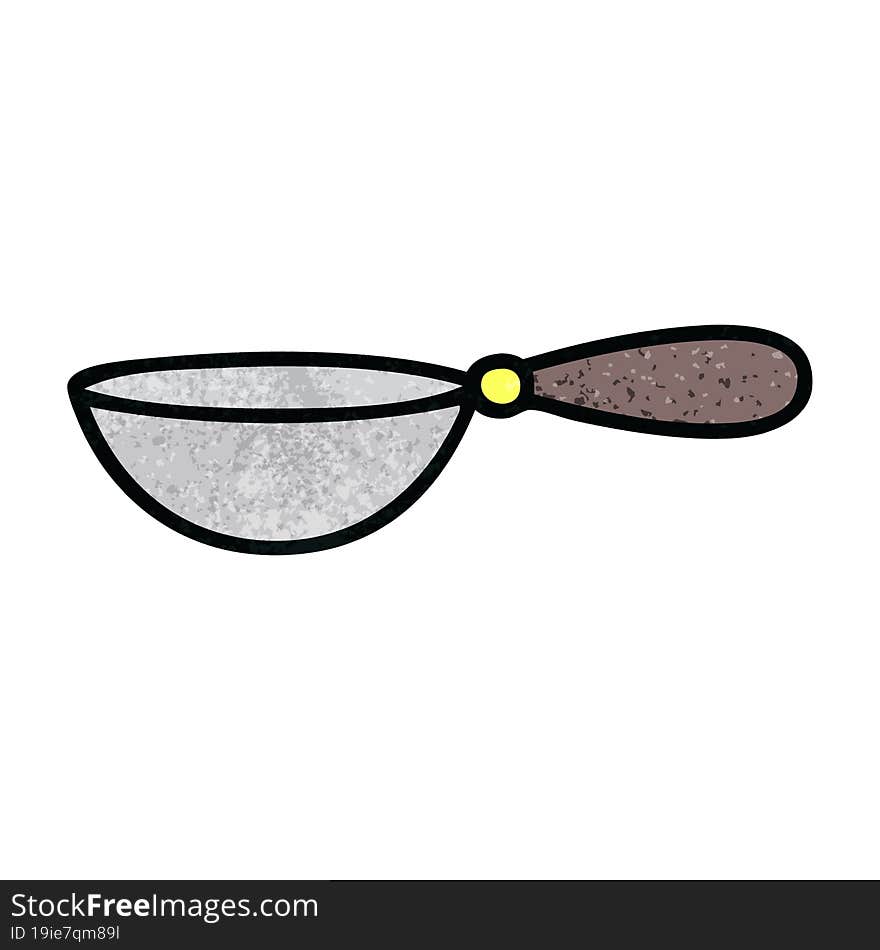 retro grunge texture cartoon of a measuring spoon