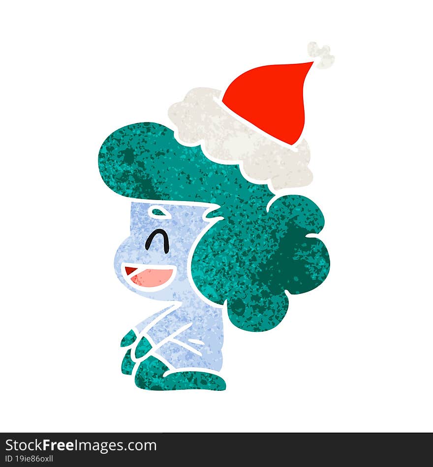 christmas retro cartoon of kawaii ghost