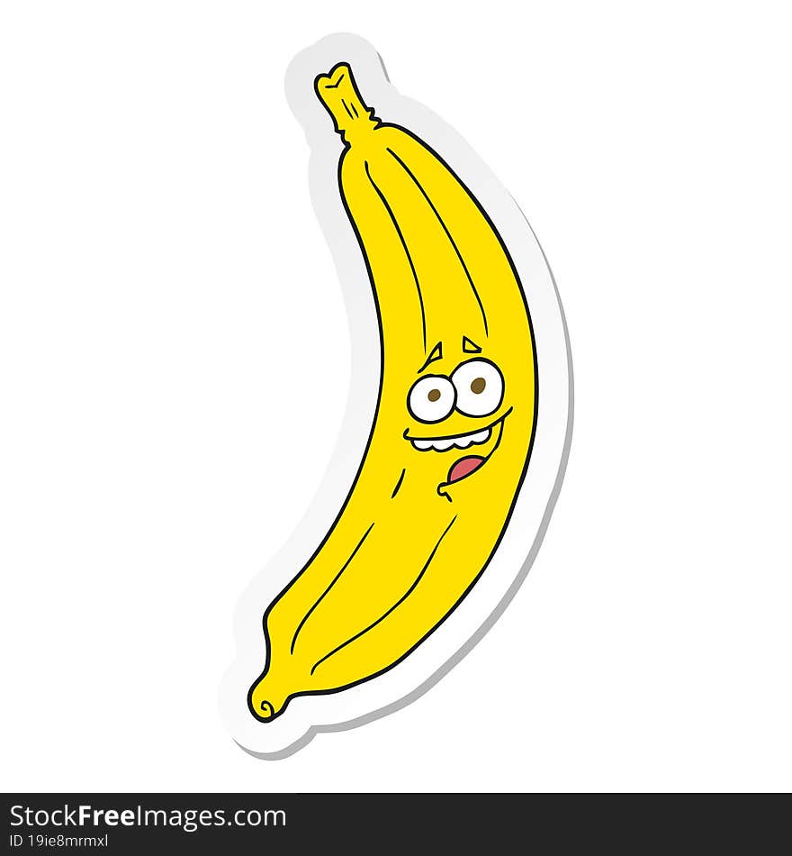 Sticker Of A Cartoon Banana