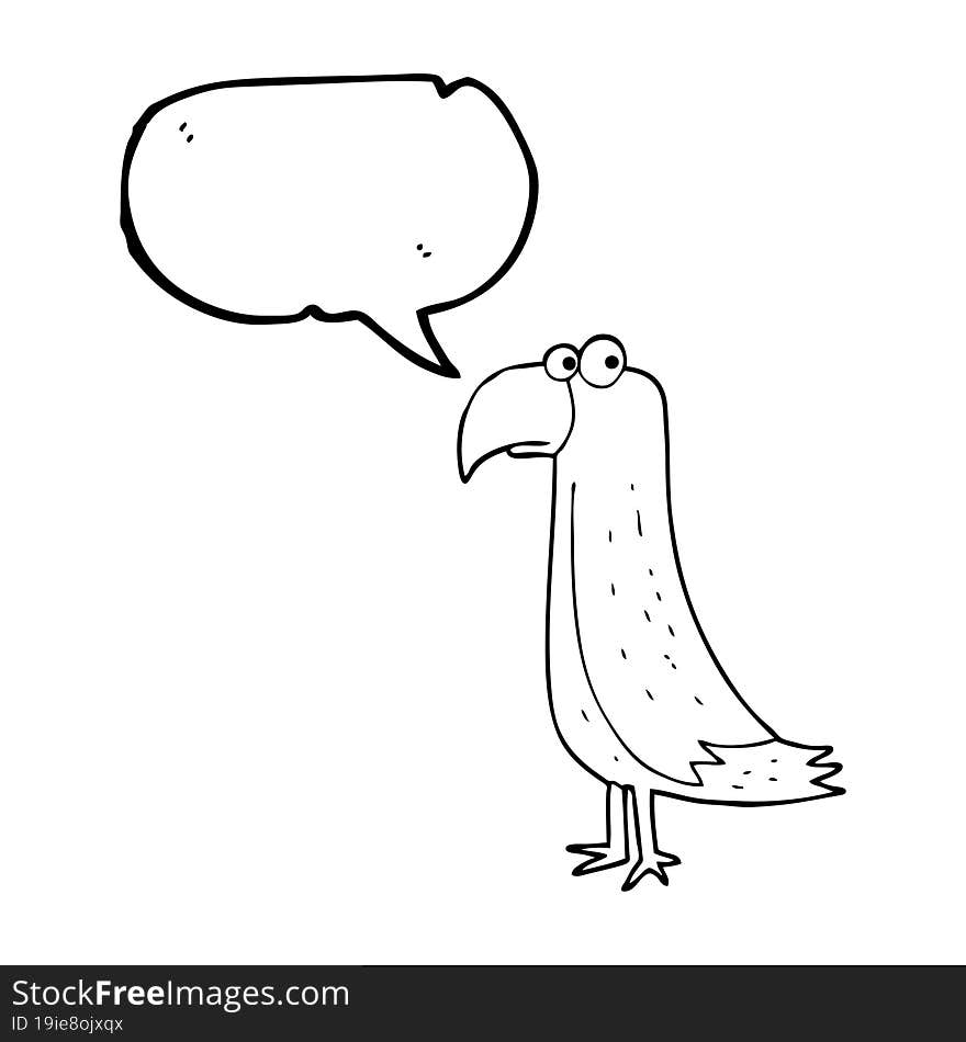 Speech Bubble Cartoon Parrot