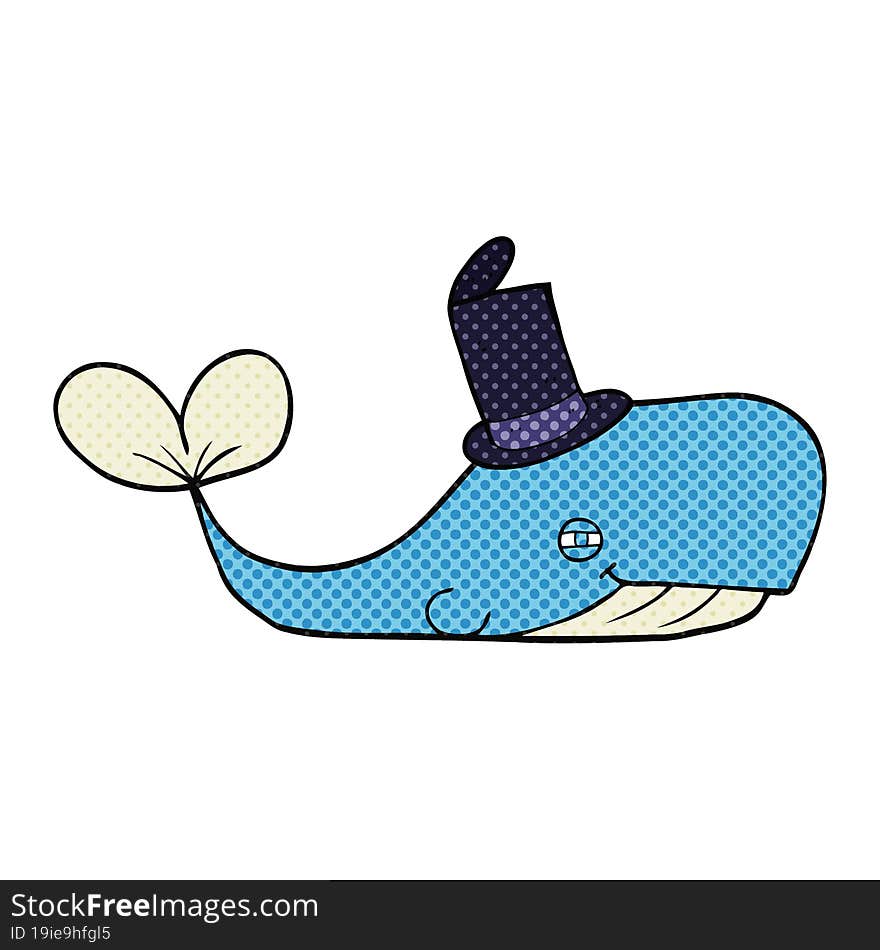 cartoon whale wearing hat