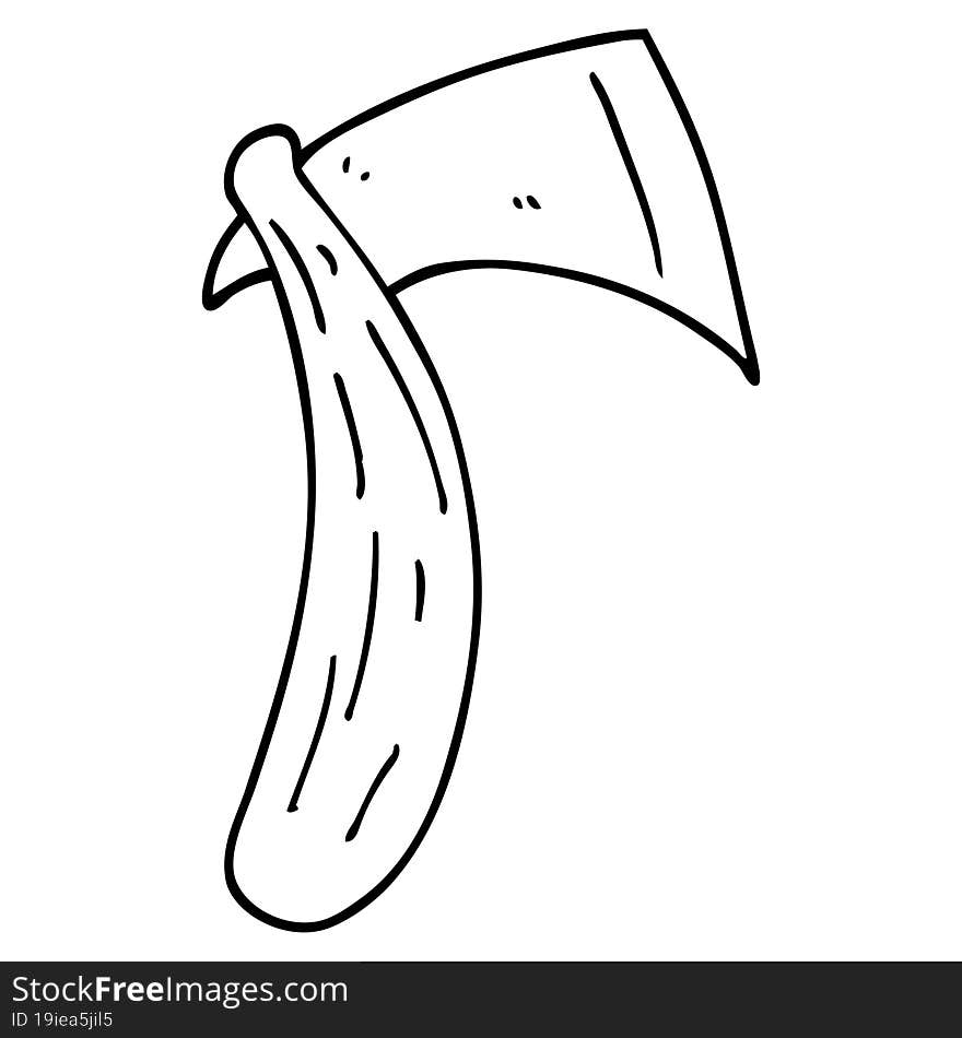 line drawing cartoon sharp axe