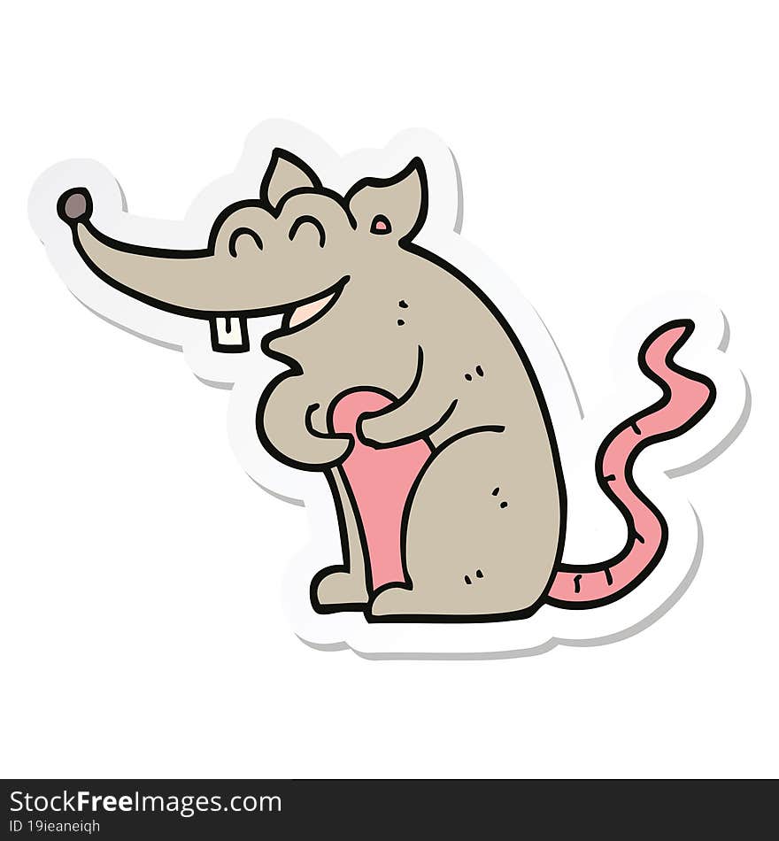 sticker of a cartoon rat