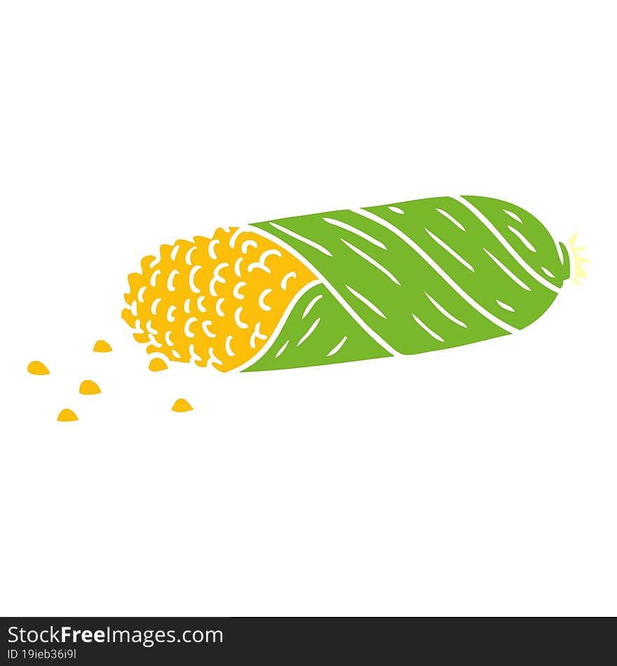 Cartoon Doodle Of Fresh Corn On The Cob