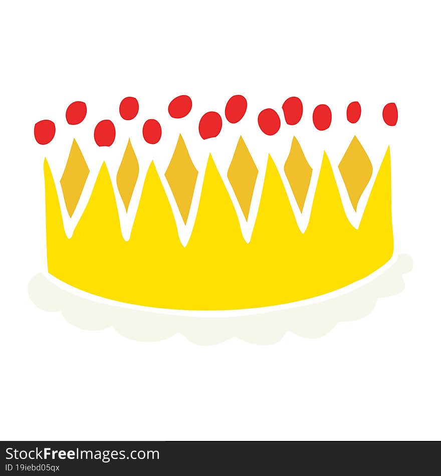 Flat Color Illustration Of A Cartoon Crown