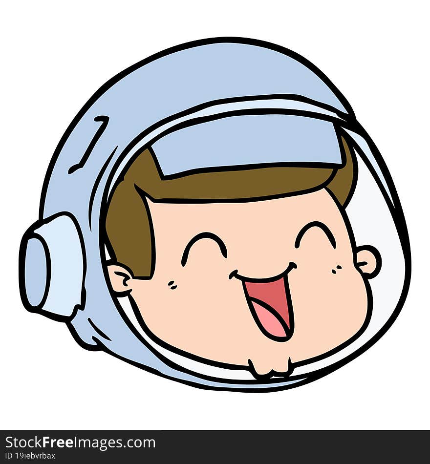 cartoon happy astronaut face. cartoon happy astronaut face