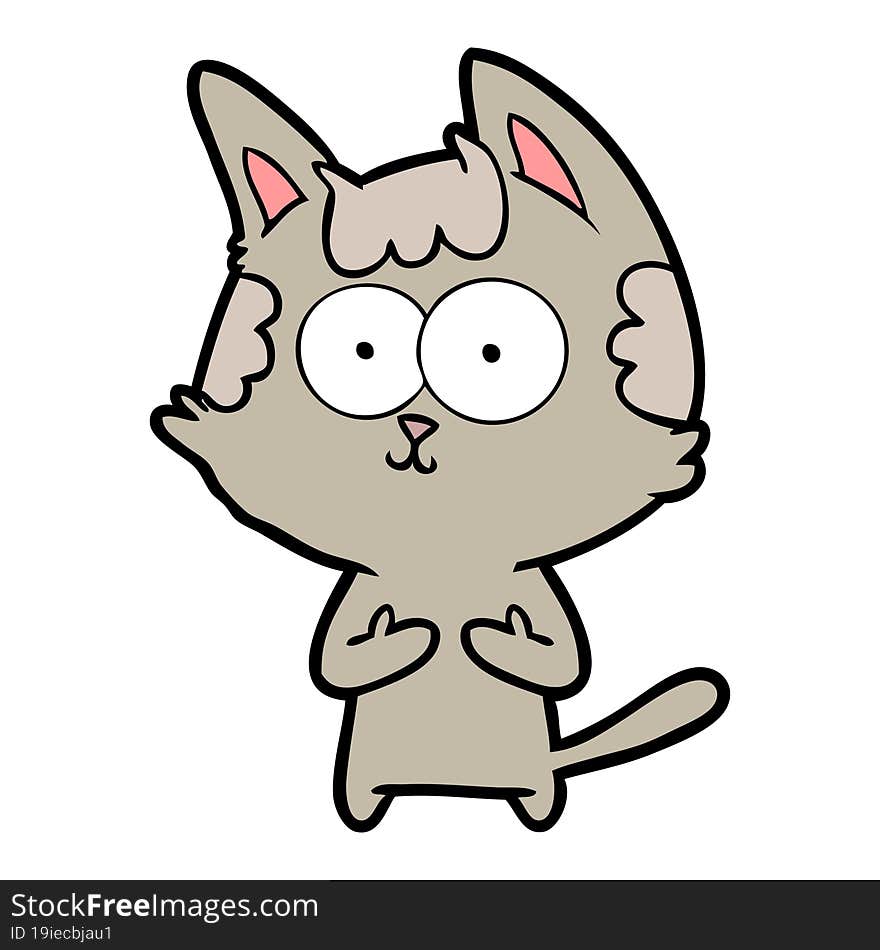 happy cartoon cat. happy cartoon cat