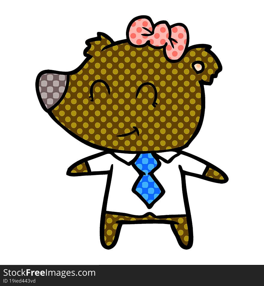 female bear in work clothes. female bear in work clothes