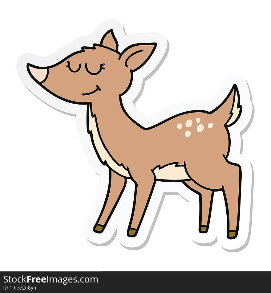 sticker of a cartoon deer