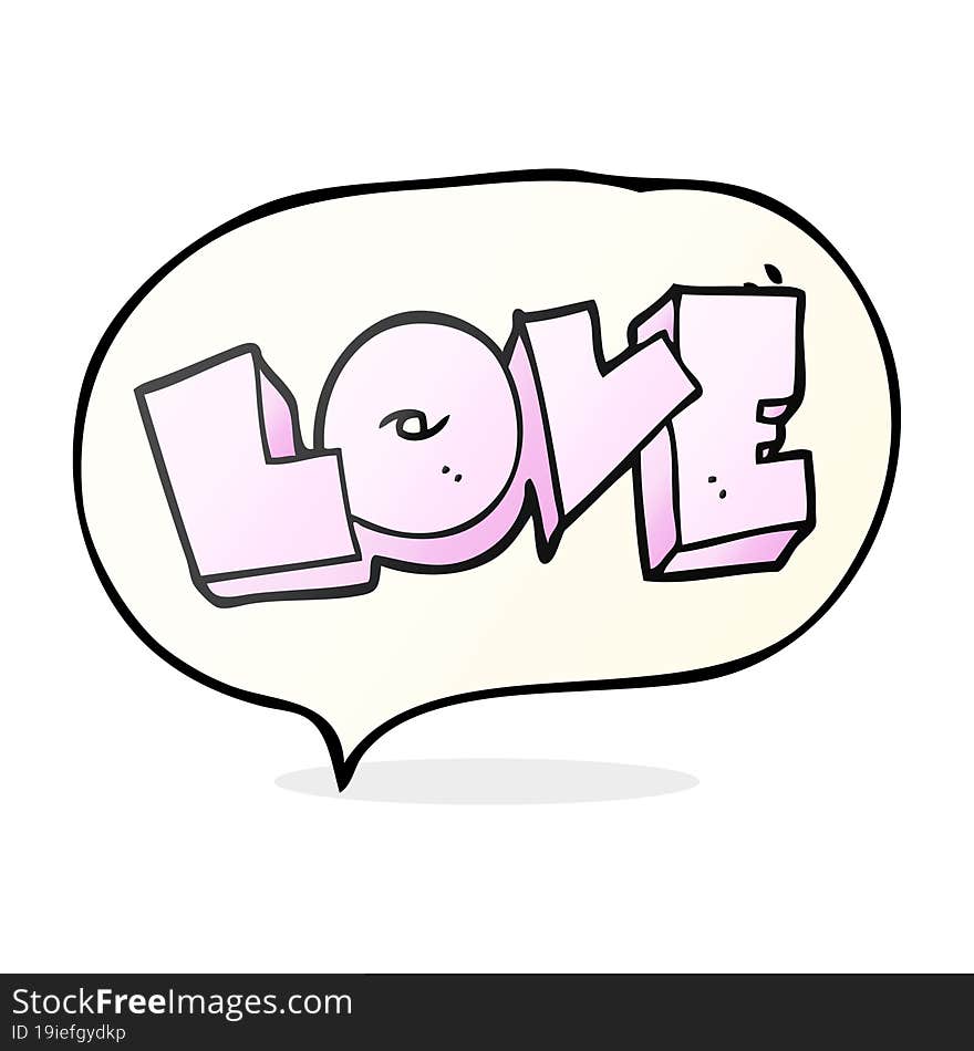 speech bubble cartoon love sign