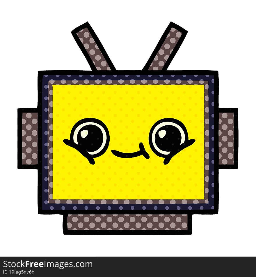 comic book style cartoon robot head