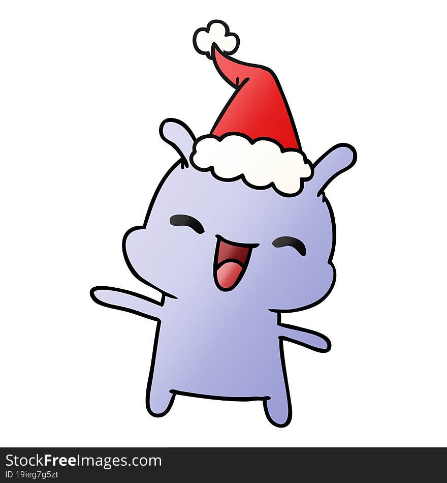 christmas gradient cartoon of kawaii alien