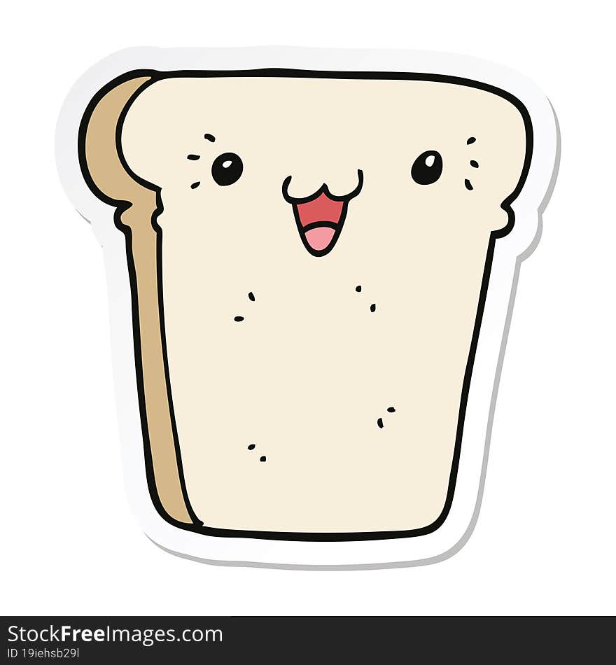 sticker of a cartoon slice of bread