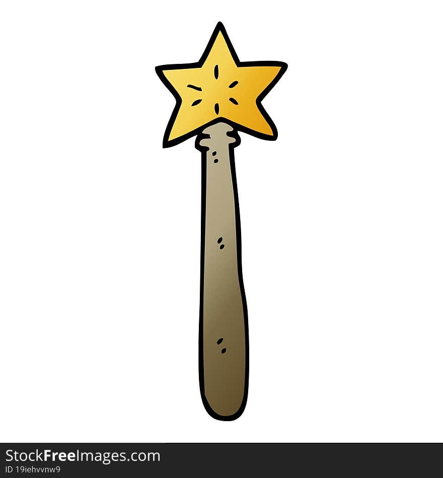 vector gradient illustration cartoon magician wand