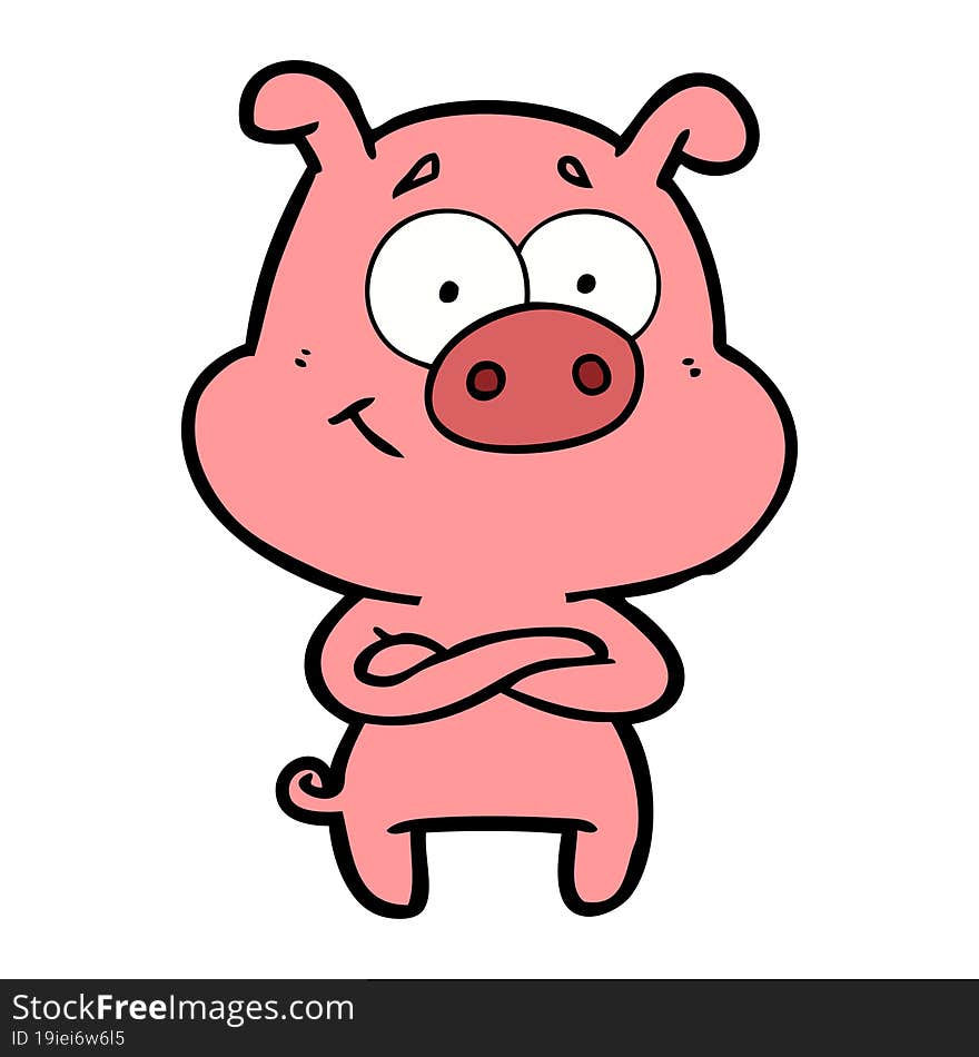 happy cartoon pig. happy cartoon pig