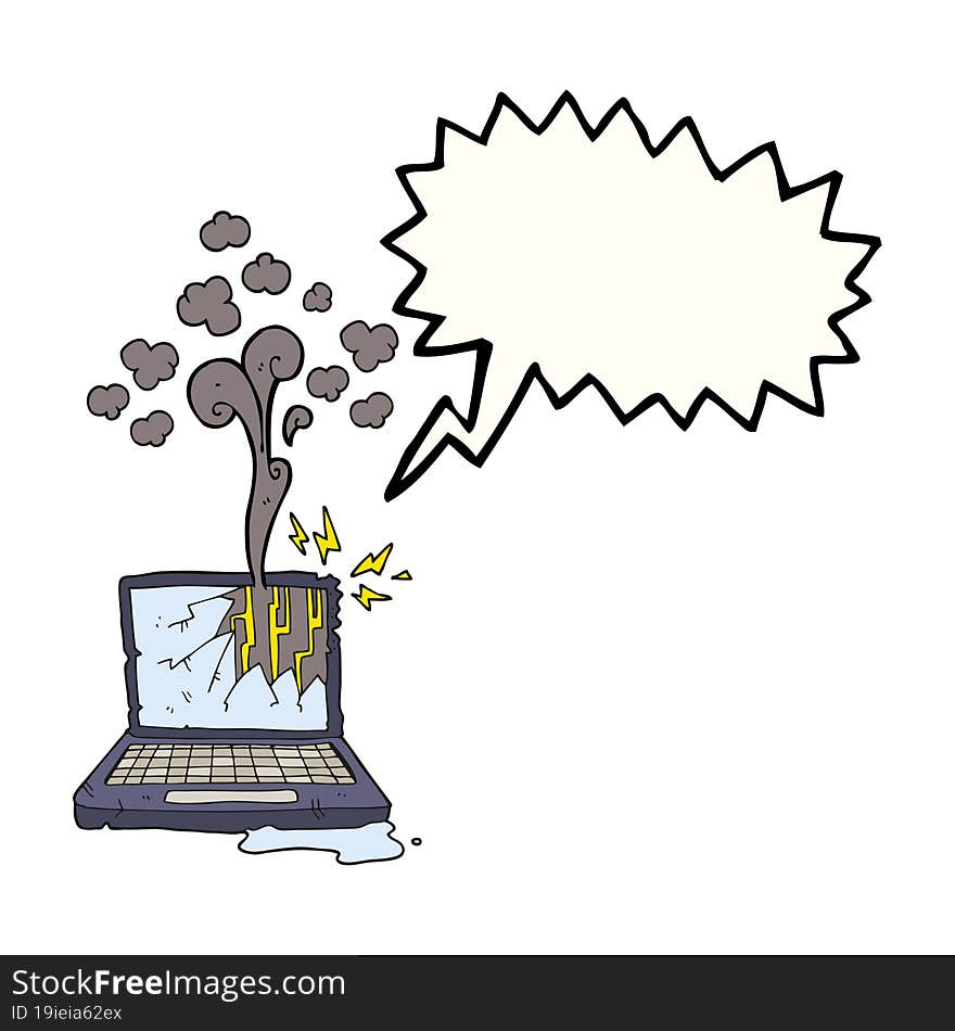 speech bubble cartoon broken computer