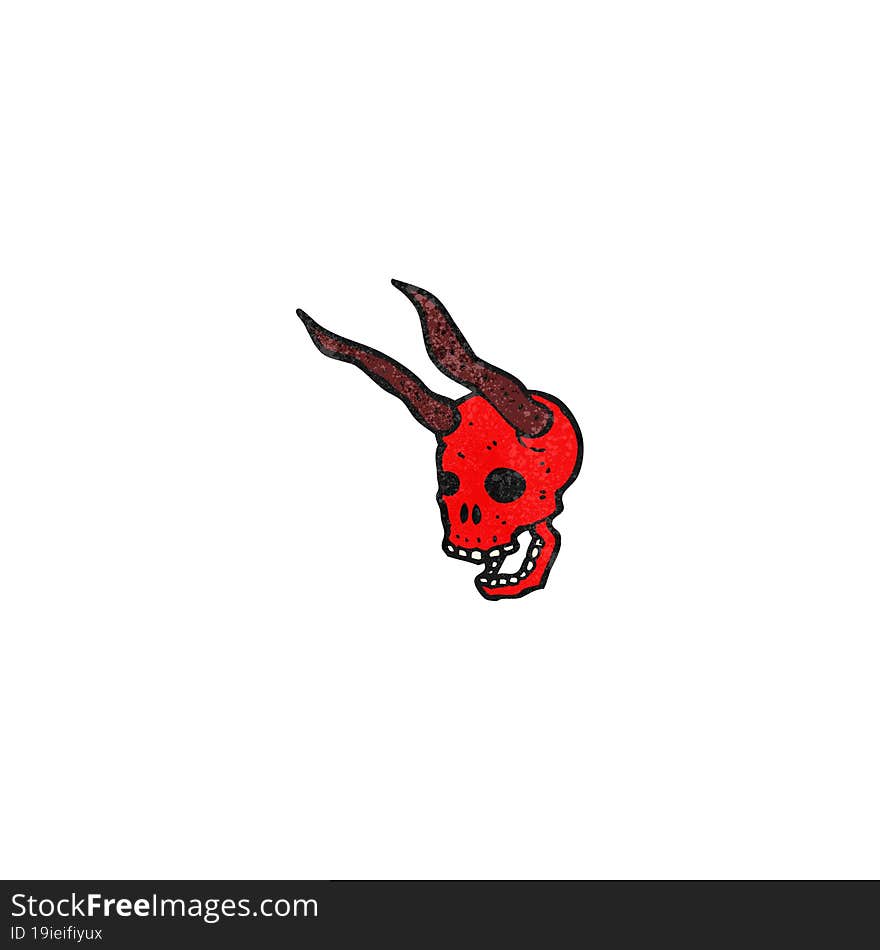 spooky devil skull cartoon