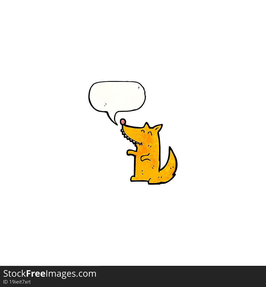 cartoon fox with speech bubble