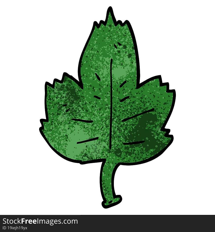 cartoon doodle leaf