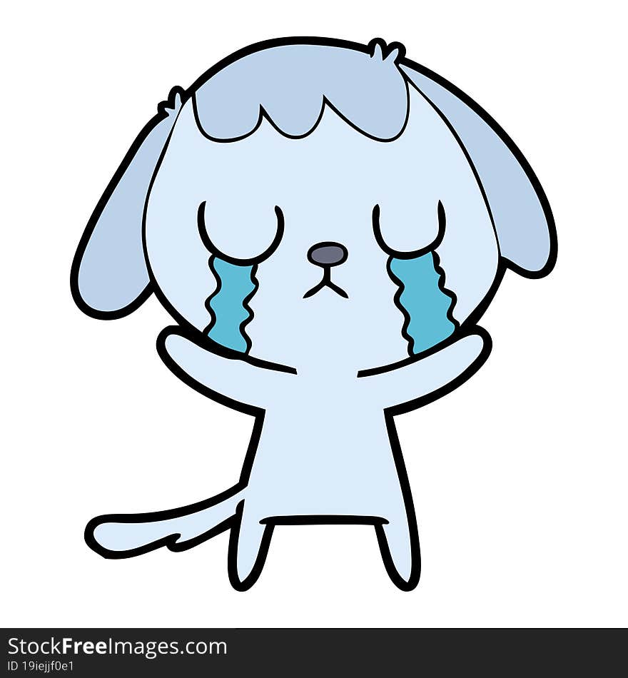 cute cartoon dog crying. cute cartoon dog crying