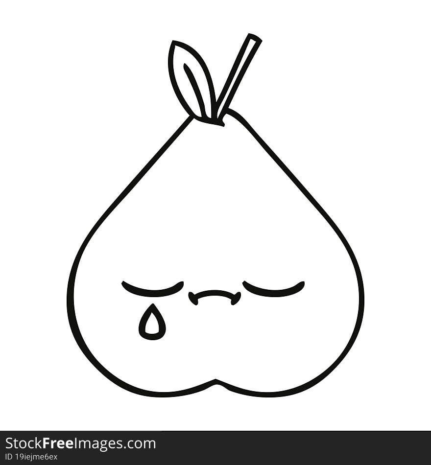 line drawing cartoon pear