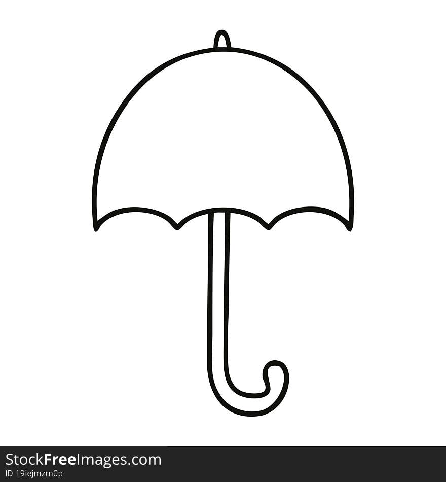 line drawing cartoon open umbrella